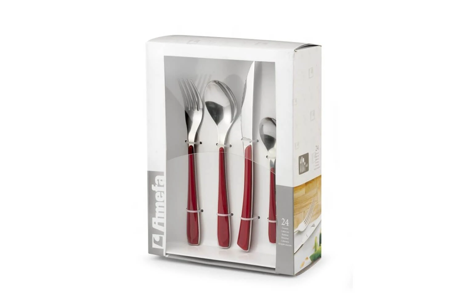 Amefa Zephyr 24-piece Cutlery Set - Red Colour 10 Amefa Zephyr 24-piece Cutlery Set - Red Colour - Image 8