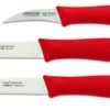 Arcos Nova 3-piece Paring Knife Set - Red Handles -CHEF KNIVES Store arcos nova 3 piece paring knife set red handles