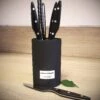 Au Nain Brasserie Universal Knife Block With 6 Steak Knives - Black Handles -CHEF KNIVES Store au nain brasserie universal knife block 6 steak knives black handles