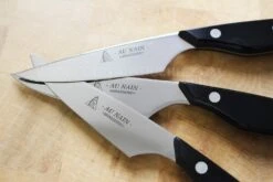 Au Nain Brasserie Universal Knife Block With 6 Steak Knives - Black Handles -CHEF KNIVES Store au nain brasserie universal knife block 6 steak knives black handles 4