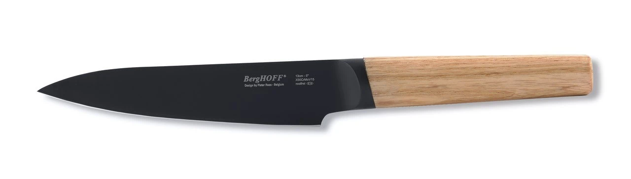 BergHOFF Ron Titan Ashwood Chef Knife 13cm - Black Titanium Coating 3 BergHOFF Ron Titan Ashwood Chef Knife 13cm - Black Titanium Coating