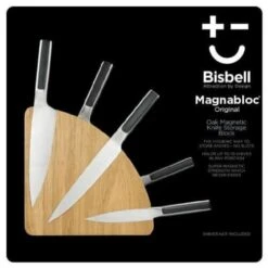 Bisbell Magnetic Knife Block Made Of Oak Wood -CHEF KNIVES Store bisbell magnetic knife block oak wood 8