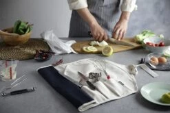 CHEF ROLL 7 Canvas Empty Roll Bag For 7 Kitchen Knives And Utensils -CHEF KNIVES Store chef roll 7 canvas empty roll bag 7 kitchen knives utensils 15