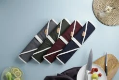 CHEF ROLL 7 Canvas Empty Roll Bag For 7 Kitchen Knives And Utensils -CHEF KNIVES Store chef roll 7 canvas empty roll bag 7 kitchen knives utensils 18