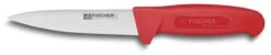 Fischer Knife Case With 7 Red Handle Butcher Knives And Accessories -CHEF KNIVES Store fischer 7 piece butcher knife case red handles 8