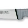Fischer Sandvik Skinning Knife 17cm Black Handle With Grey Elastomer -CHEF KNIVES Store fischer sandvik skinning knife 17cm black handle grey elastomer