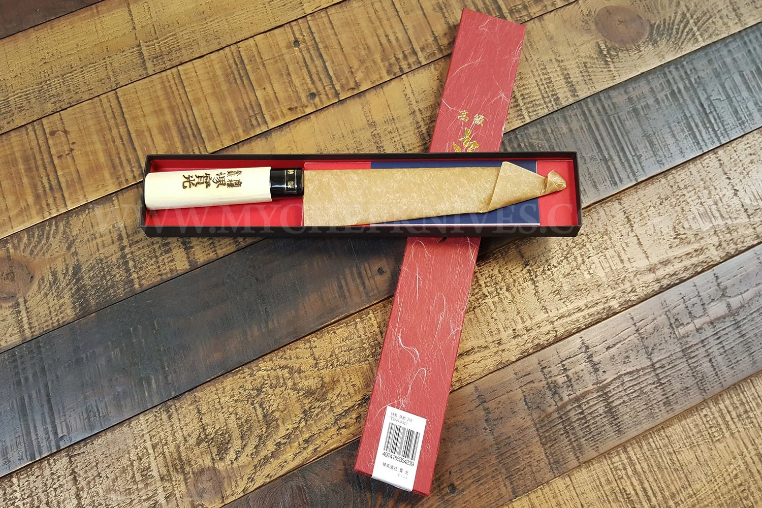 Jikko Tokusei Japanese Mioroshi Deba Knife 21cm Nihon Steel Blade, Magnolia Wood Handle 4 Jikko Tokusei Japanese Mioroshi Deba Knife 21cm Nihon Steel Blade, Magnolia Wood Handle - Image 2