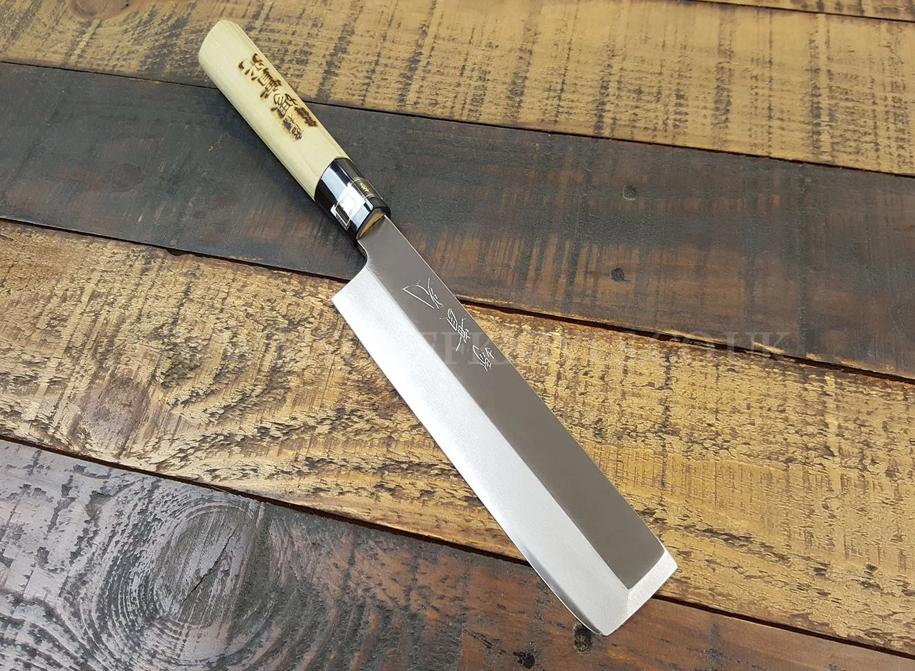 Jikko Tokusei Japanese Usuba Knife 16.5cm Nihon Steel Blade, Magnolia Wood Handle 5 Jikko Tokusei Japanese Usuba Knife 16.5cm Nihon Steel Blade, Magnolia Wood Handle - Image 3