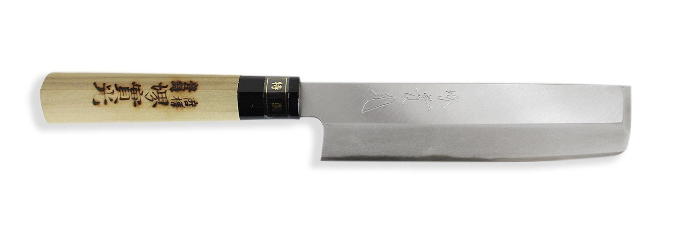 Jikko Tokusei Japanese Usuba Knife 16.5cm Nihon Steel Blade, Magnolia Wood Handle 3 Jikko Tokusei Japanese Usuba Knife 16.5cm Nihon Steel Blade, Magnolia Wood Handle