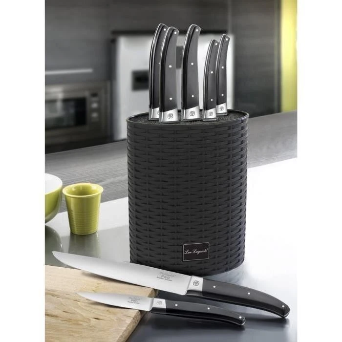 Lou Laguiole Universal Oval Knife Block - Braided Design 4 Lou Laguiole Universal Oval Knife Block - Braided Design - Image 2