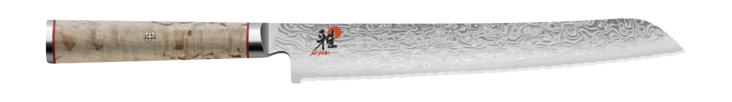 Miyabi 5000MCD Bread Knife 23cm Damascus Blade, Birchwood Handle 3 Miyabi 5000MCD Bread Knife 23cm Damascus Blade, Birchwood Handle