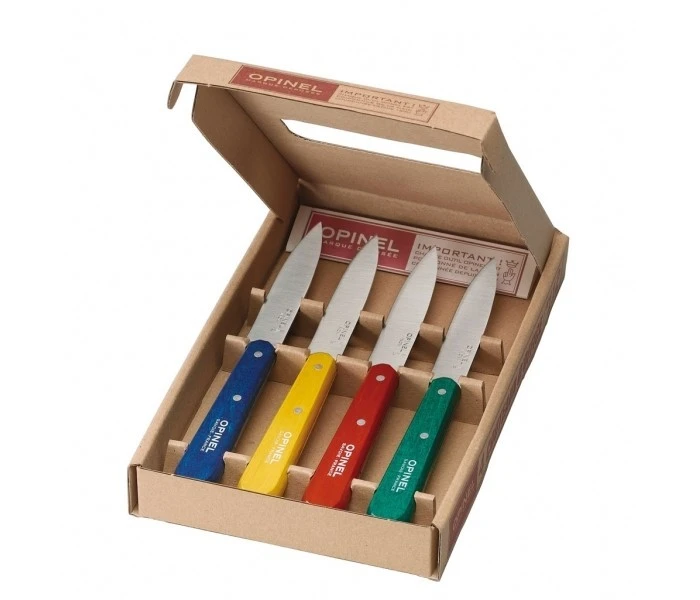 Opinel N°112 Knife Set - 4 Paring Knives 10cm With Colourful Handles 3 Opinel N°112 Knife Set - 4 Paring Knives 10cm With Colourful Handles