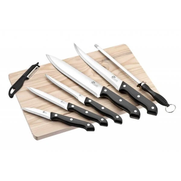 Pradel Excellence Set Of 5 Knives + Peeler + Sharpening Steel + Cutting Board 3 Pradel Excellence Set Of 5 Knives + Peeler + Sharpening Steel + Cutting Board