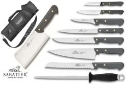 Sabatier 8-piece Knife Set + 1 Sharpening Steel In A Roll Bag