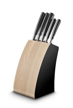 Sabatier Edonist 5-piece Kitchen Knife Block Made Of Beech Wood - Fully Forged Blades