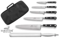 Sabatier Ideal 100% Forged Set Of 5 Kitchen Knives + 1 Sharpening Steel + Knife Bag