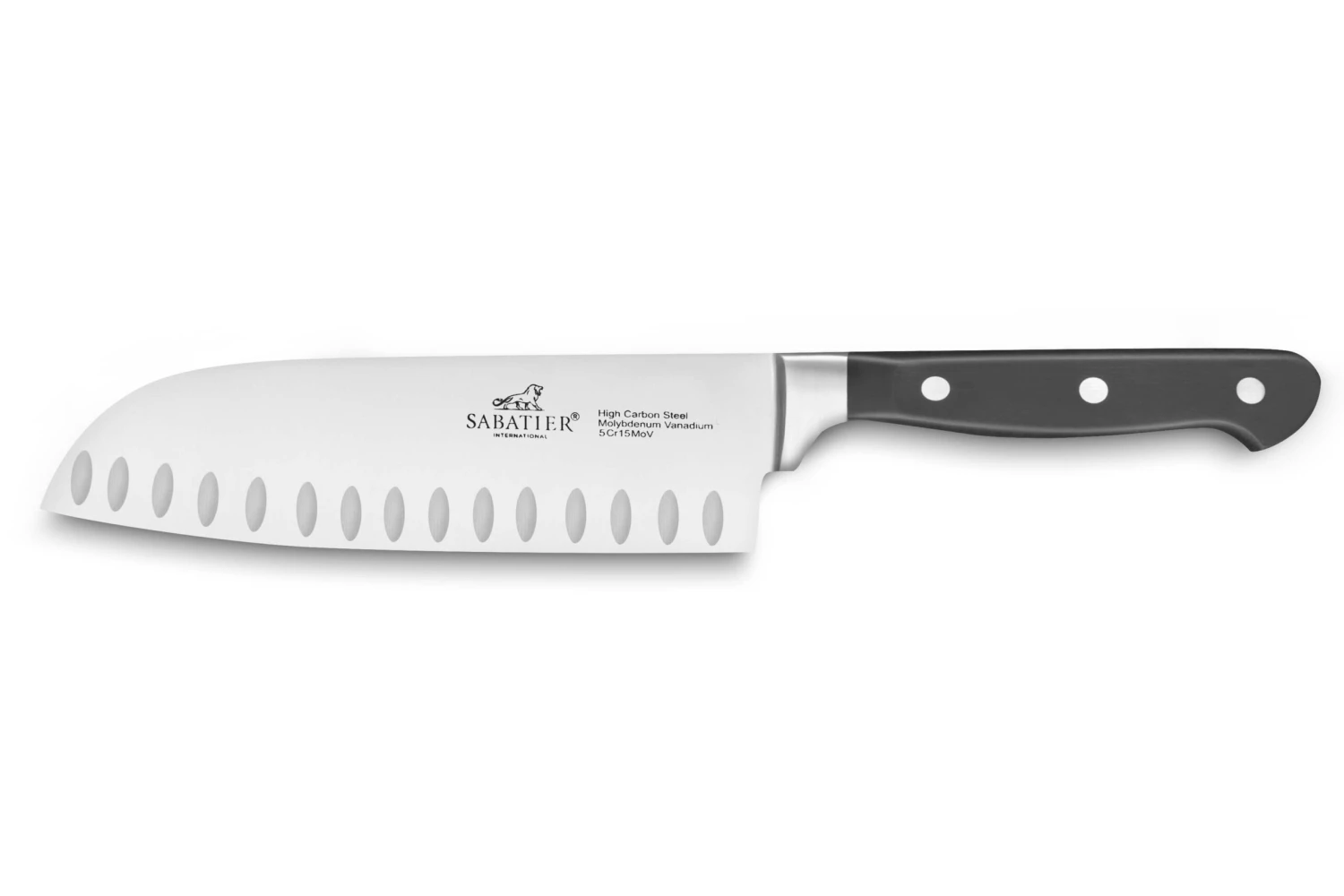 Sabatier International Pluton Santoku Knife Hollow Edge Blade 18cm 3 Sabatier International Pluton Santoku Knife Hollow Edge Blade 18cm