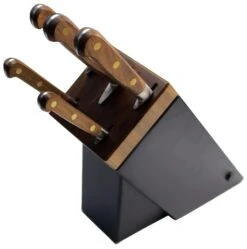 Sabatier Perigord Knife Block With 5 Kitchen Knives - Walnut Wood Handles -CHEF KNIVES Store sabatier perigord knife block 5 kitchen knives walnut wood handles 2