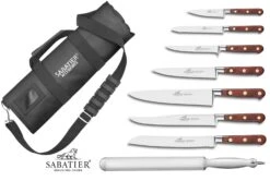 Front Page 49 Sabatier Saveur 7-piece Knife Set + 1 Sharpening Steel + Roll Bag