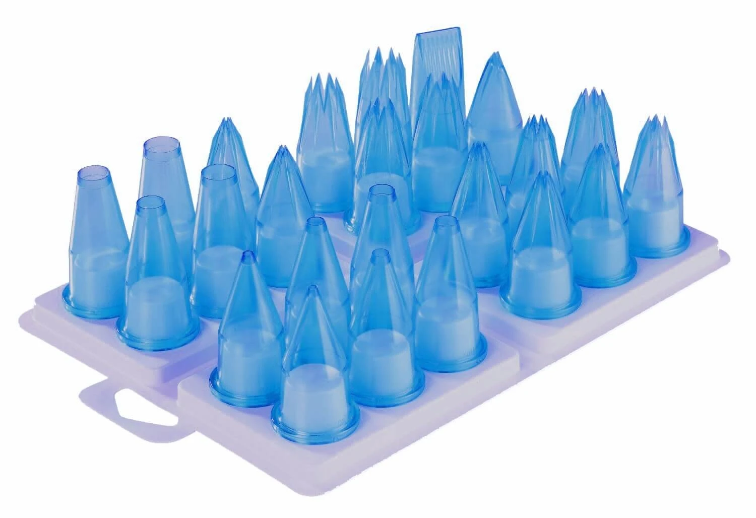 Set Of 24 Piping Nozzles Made Of Blue Polycarbonate 3 Set Of 24 Piping Nozzles Made Of Blue Polycarbonate
