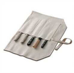 TOJIRO Traditional Japanese Empty Canvas Bag With Space For 5 Knives -CHEF KNIVES Store tojiro traditional japanese empty canvas bag 5 knives 7