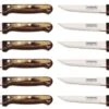 Tramontina Set Of 12 Steak Knives With Brown Handles And Serrated Blades -CHEF KNIVES Store tramontina set 12 steak knives brown handles serrated blades