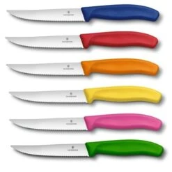 Victorinox Knife Block With 6 Steak Knives 12cm - Multicolour Handles -CHEF KNIVES Store victorinox knife block 6 steak knives 12cm multicolour handles 1