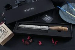 Wusaki Damas VG10 Bread Knife 20cm Olive Wood Handle 10 Wusaki Damas VG10 Bread Knife 20cm Olive Wood Handle -CHEF KNIVES Store wusaki damas vg10 bread knife 20cm olive wood handle 1