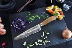 Wusaki Damas VG10 Chef Knife 20cm Olive Wood Handle -CHEF KNIVES Store wusaki damas vg10 chef knife 20cm olive wood handle 2