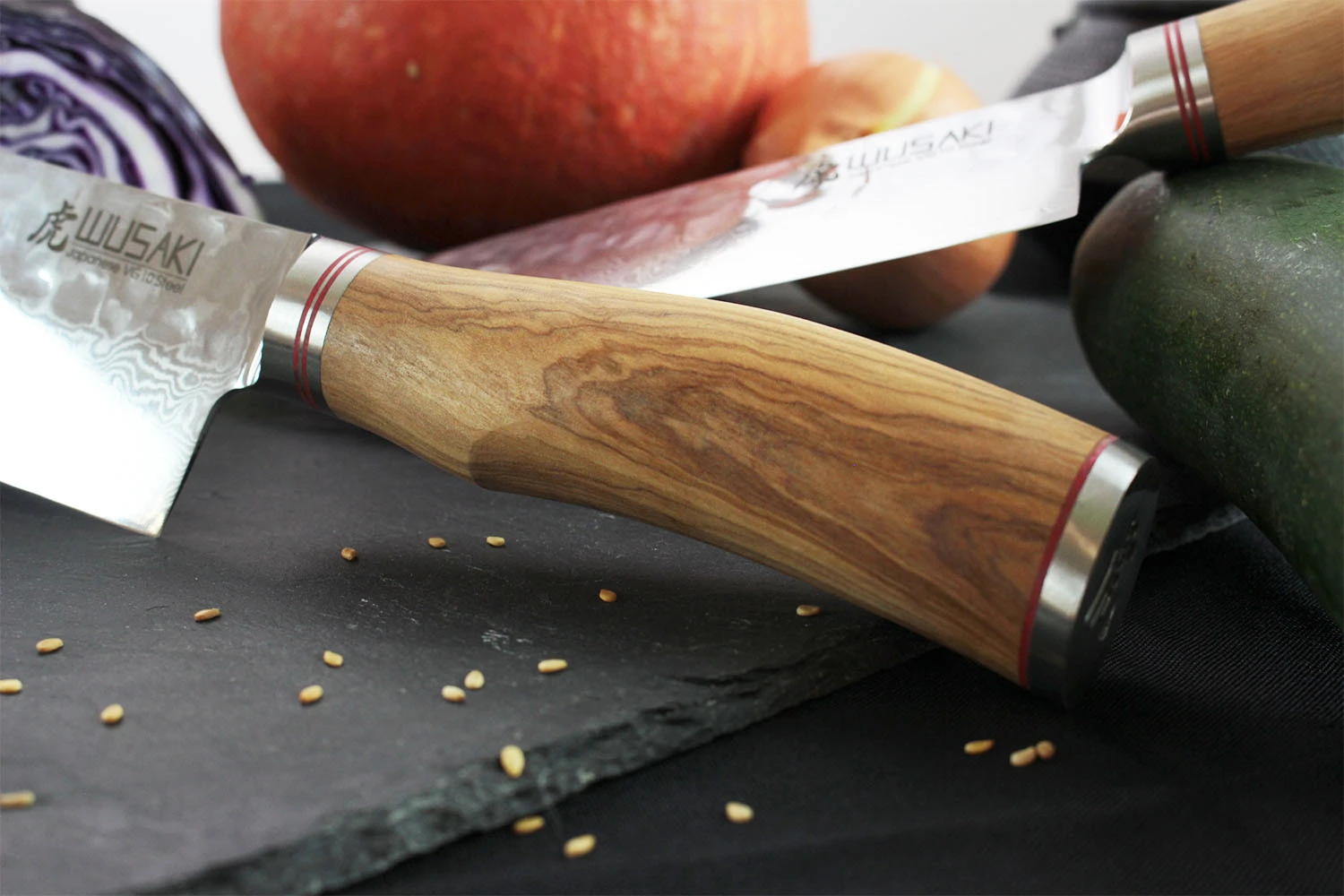 Wusaki Damas VG10 Nakiri Knife 17cm Olive Wood Handle 9 Wusaki Damas VG10 Nakiri Knife 17cm Olive Wood Handle - Image 7