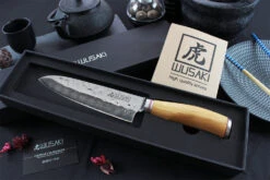 Wusaki Damas VG10 Santoku Knife 17cm Olive Wood Handle 10 Wusaki Damas VG10 Santoku Knife 17cm Olive Wood Handle -CHEF KNIVES Store wusaki damas vg10 santoku knife 17cm olive wood handle 1