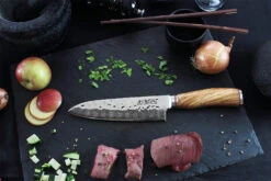 Wusaki Damas VG10 Santoku Knife 17cm Olive Wood Handle 11 Wusaki Damas VG10 Santoku Knife 17cm Olive Wood Handle -CHEF KNIVES Store wusaki damas vg10 santoku knife 17cm olive wood handle 2