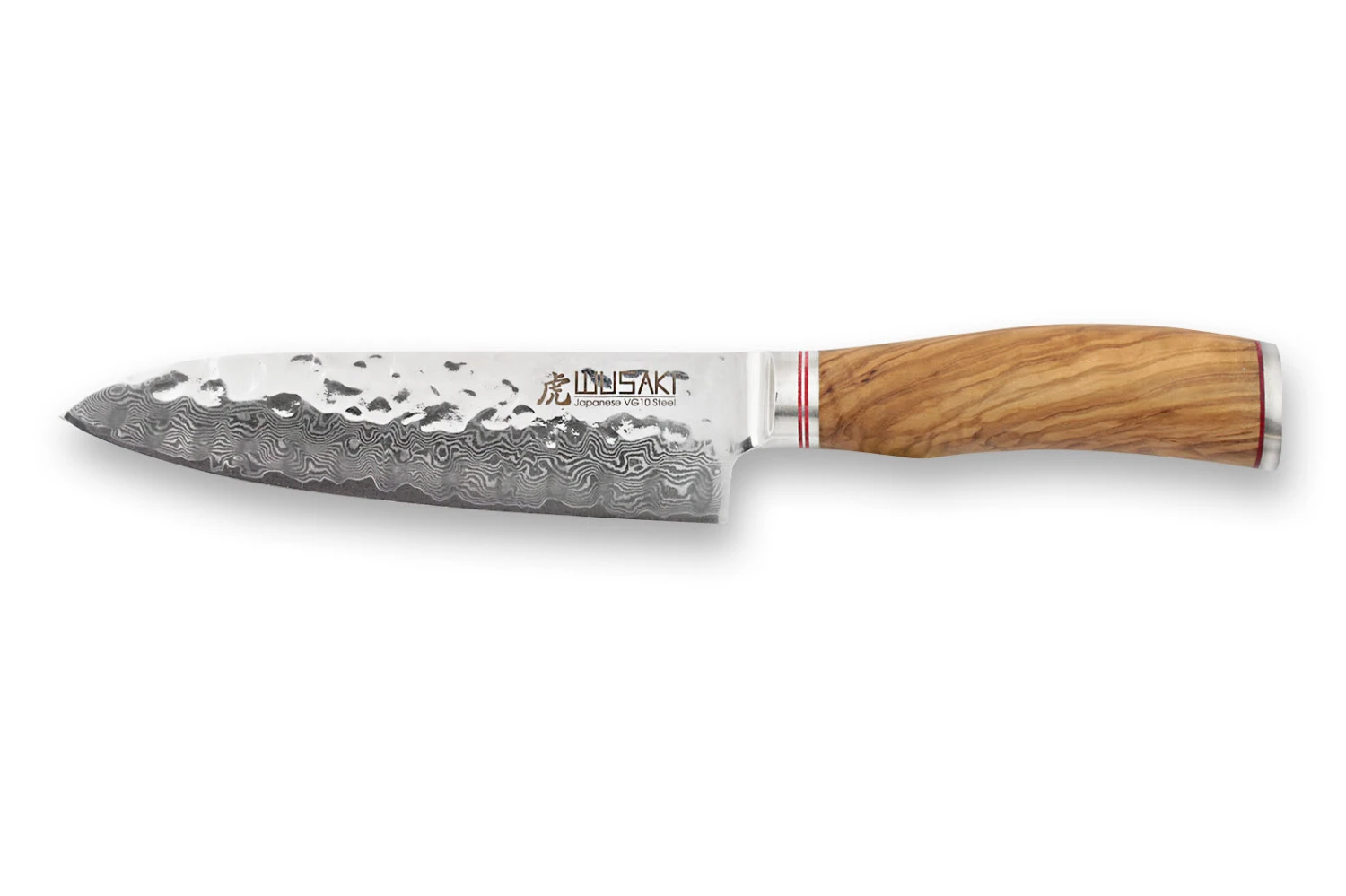 Wusaki Damas VG10 Santoku Knife 17cm Olive Wood Handle 3 Wusaki Damas VG10 Santoku Knife 17cm Olive Wood Handle