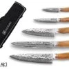 Wusaki Damas VG10 Set With 5 Kitchen Knives + 1 Roll Bag 2 Wusaki Damas VG10 Set With 5 Kitchen Knives + 1 Roll Bag -CHEF KNIVES Store wusaki damas vg10 set 5 kitchen knives 1 roll bag