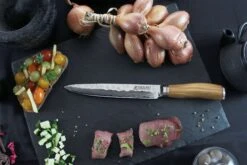 Wusaki Damas VG10 Set With 5 Kitchen Knives + 1 Roll Bag -CHEF KNIVES Store wusaki damas vg10 set 5 kitchen knives 1 roll bag 4