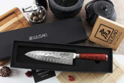 Wusaki Pakka X50 Santoku Knife 17cm Pakkawood Handle -CHEF KNIVES Store wusaki pakka x50 santoku knife 17cm pakkawood handle 4
