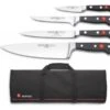 Wusthof Classic Knife Bag With 4 Kitchen Knives -CHEF KNIVES Store wusthof classic knife bag with 4 kitchen knives